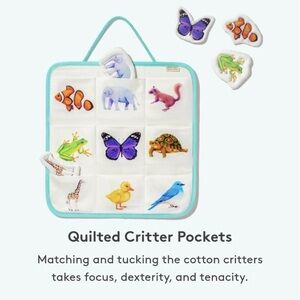 Lovevery Quilted Critter Pockets From The Realist Play Kit 19-21 Months